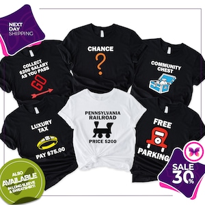 Monopoly Game Halloween Costume Shirts | Monopoly Game Cards Cosplay | Monopoly Game Costume Halloween Group Shirts | Gamer Shirt