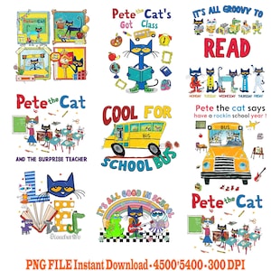 Pete The Cat 100 Days Of School Png, Cool Cat 100 Days Png, Teacher Png, Teacher 100 Days, School Png, Sublimation design, Digital Download