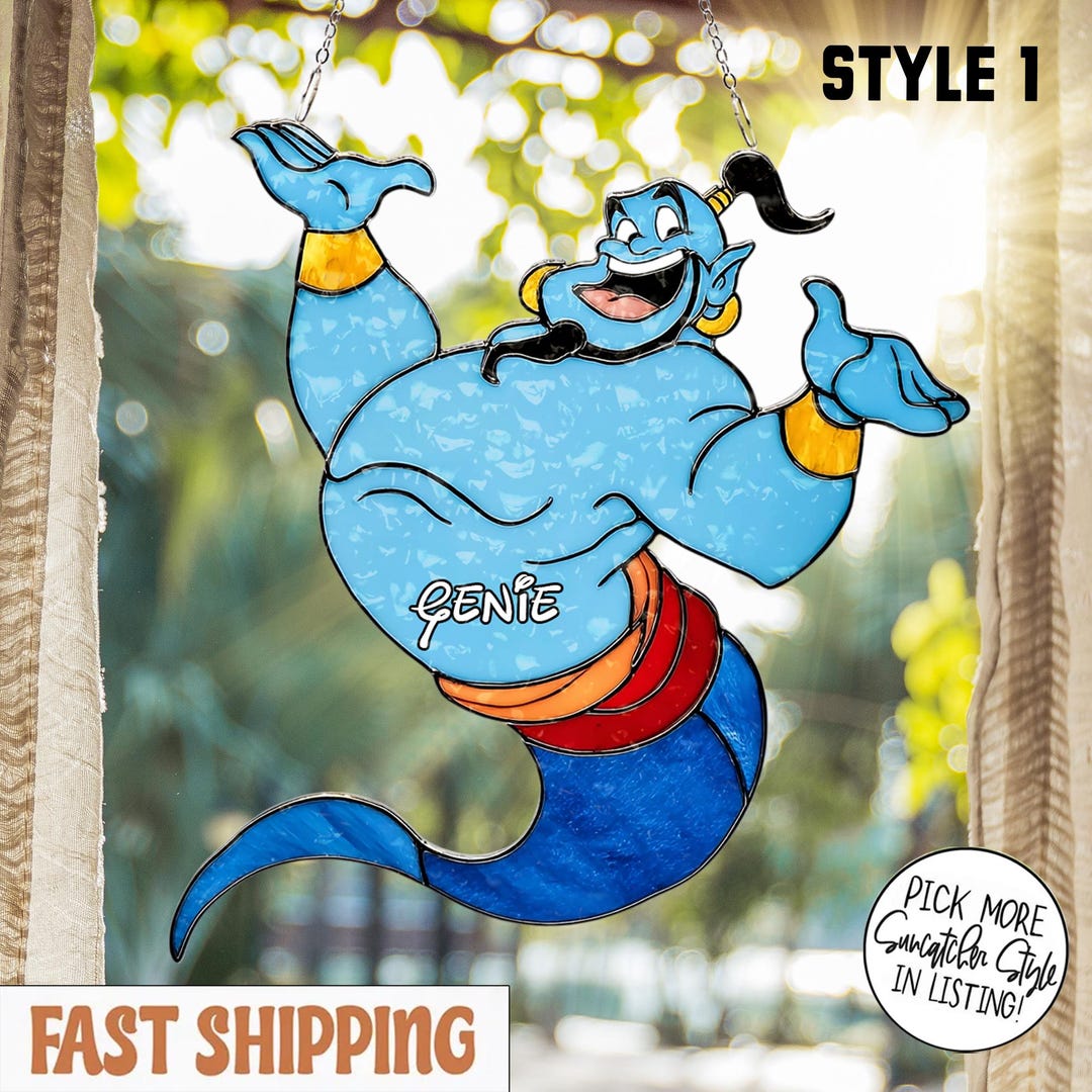 Genie ACRYLIC Suncatcher 2D FLAT, Aladdin Window Decor, Gift for ...