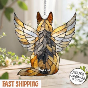 Angel German Shepherd Dog ACRYLIC Suncatcher, Dog Memorial, Pet Loss Gift, Dog Mom Gift image 1