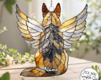 Angel German Shepherd Dog ACRYLIC Suncatcher, Dog Memorial, Pet Loss Gift, Dog Mom Gift