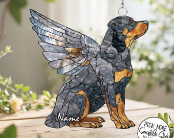 Angel Rottweiler Dog ACRYLIC Suncatcher, Dog Memorial Gift, Pet Loss Gift, Dog Mom Gift