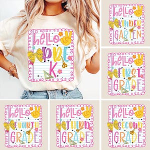 7+ Preppy Back To School PNG Bundle, Coquette School First Day, Teacher PNG, Girly Png, Preppy School Png, All Grades, Shabby, Glitter Png