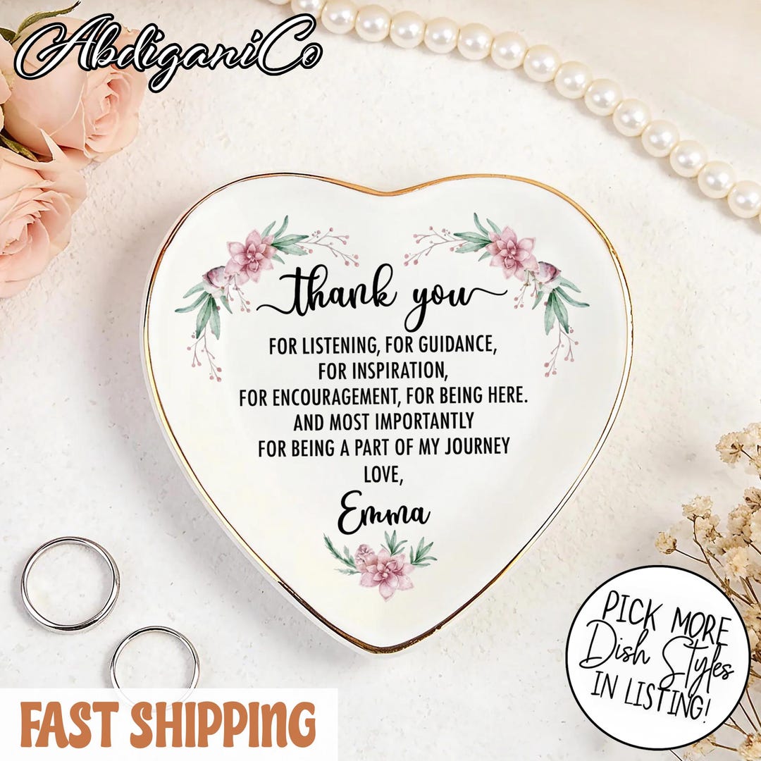 Thank You for Being A Part of My Journey Ring Dish | Custom Name Floral ...