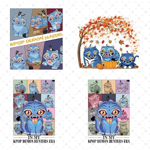 Cute Hunter Merch Png, Blue Cat Anime Png, Huntrix Girls Png, Kpop Demon Hunters Png, Kawaii Demon Cat Tee, Anime Lover Gift, Kpop Style