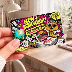 Dungeon Crawler Carl Credit Card Skin, This Is an Outrage Decal, LitRPG Reader Gift, Funny Cat Wallet Cover