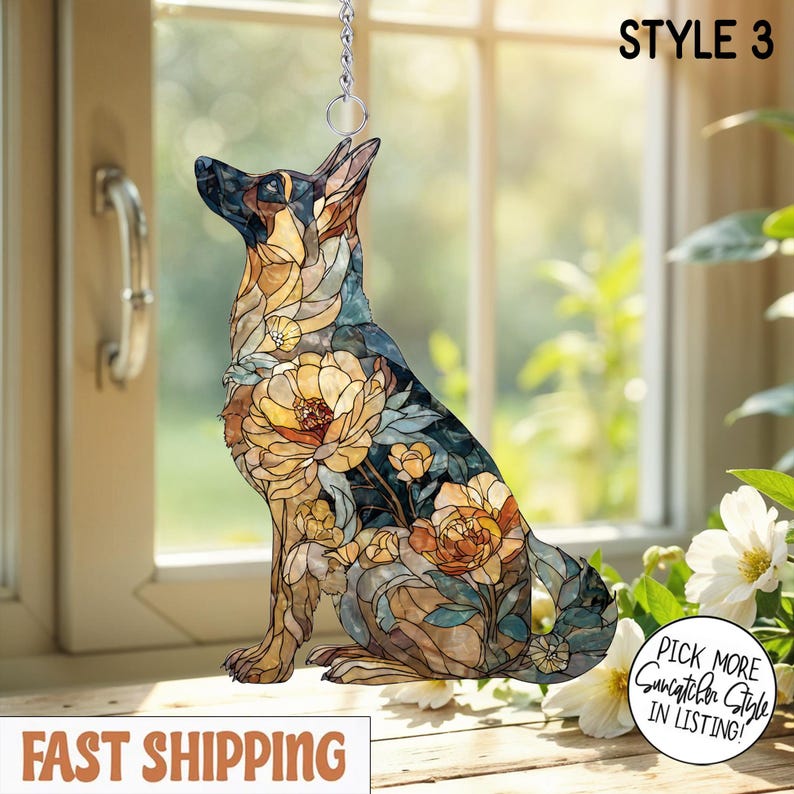 Angel German Shepherd Dog ACRYLIC Suncatcher, Dog Memorial, Pet Loss Gift, Dog Mom Gift image 6