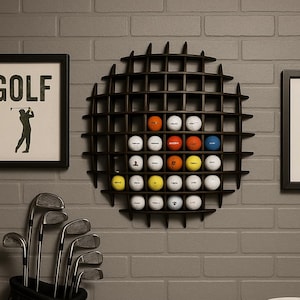 Golf Ball Wall Display Unit / Curved Golf Ball Display / Golf Ball Holder