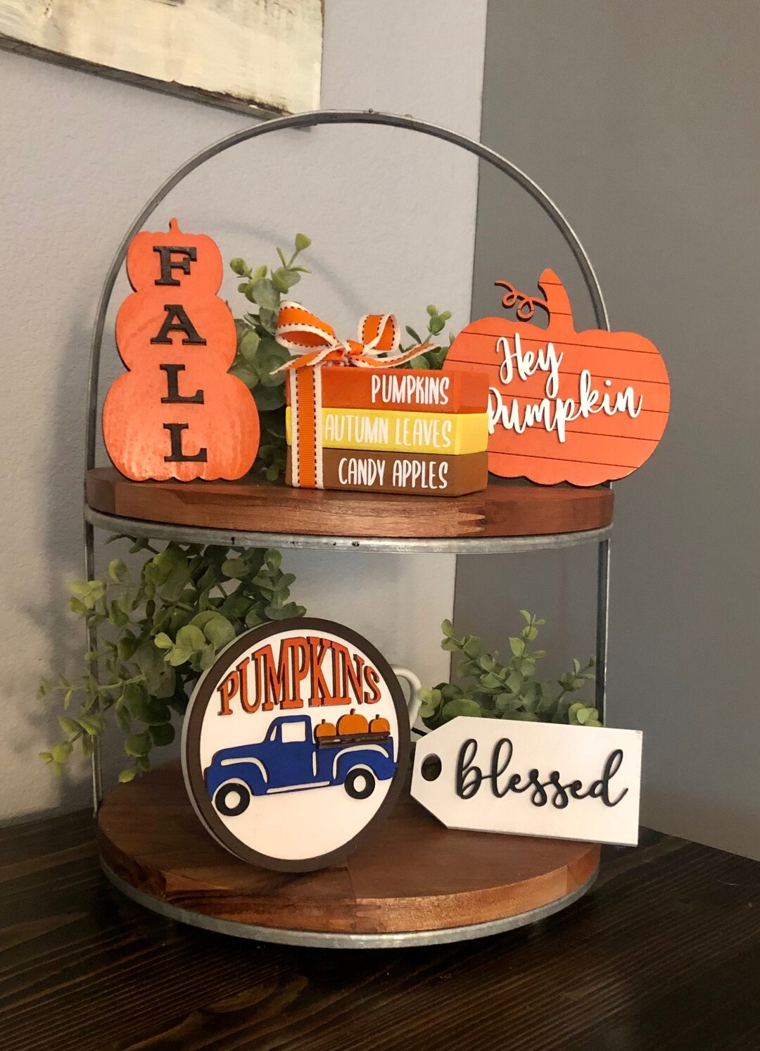 Fall Tiered Tray Decor, Mini Tiered Tray, Fall Decorations, Mini Tiered ...
