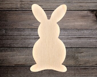 Wooden Shape Bunny, Unfinished, Craft Project, 2"-28", Ornament, Wall Decor, Nursery, Child's Room, Spring, Easter