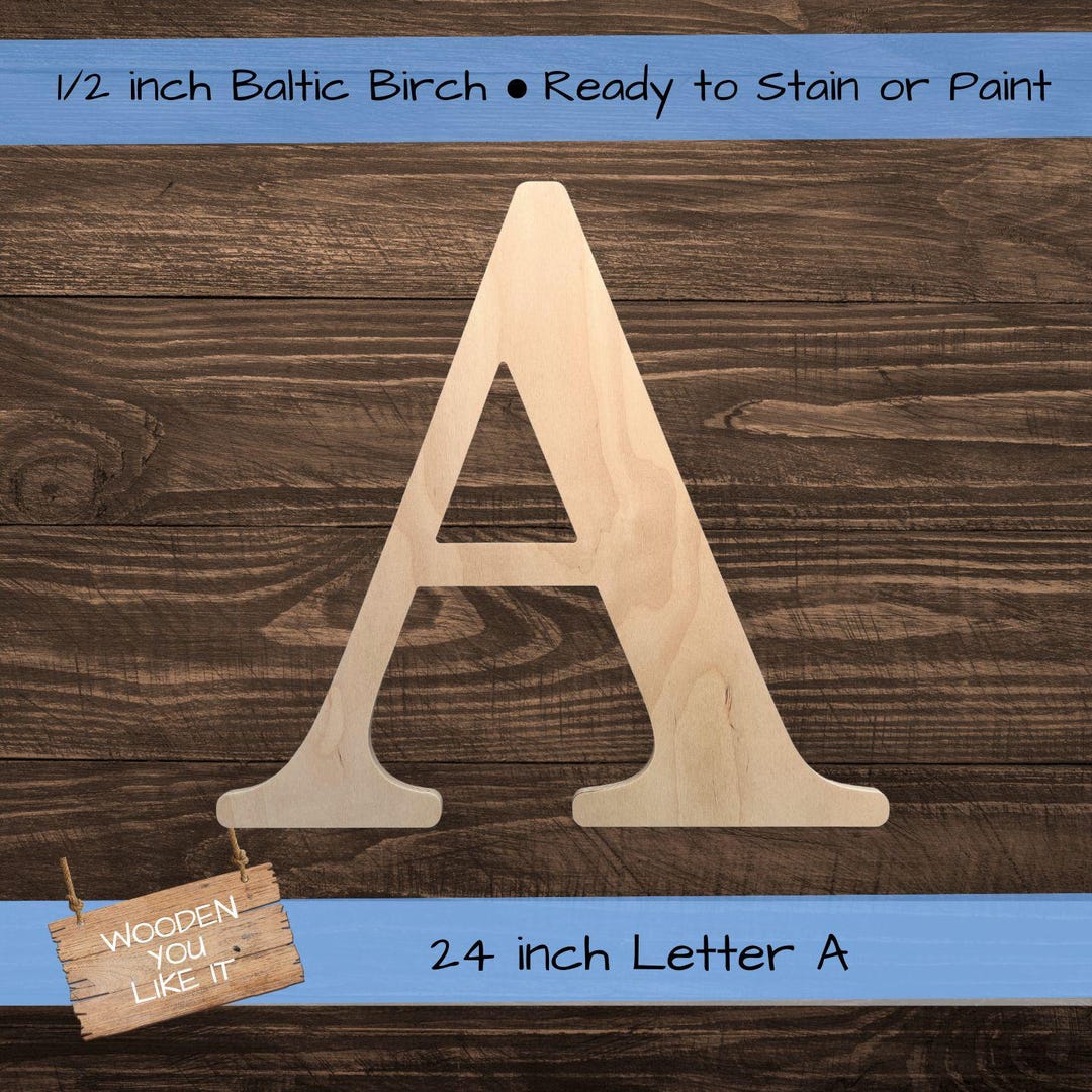 24 Inch Large Wooden Letter for Indoor Use, Wedding Guest Book - Baltic ...