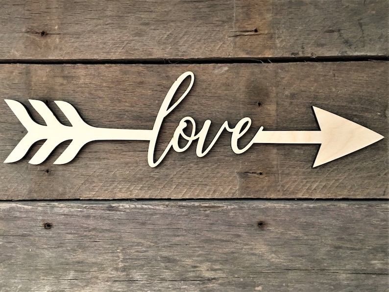 Love Arrow Word Wall Decor Wall Hanging Inspirational Etsy