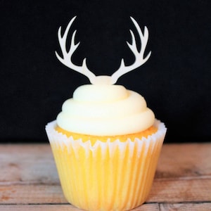 Mini Deer Antlers Cupcake Topper for Rustic Wedding, Birthday, Retirement, Baby Shower, Party, Western Theme image 3