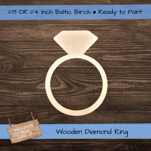 Baltic Birch Wooden Diamond Ring Shape - DIY Craft Project