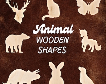 Unfinished Baltic Birch Animal Shapes: DIY Craft Cutouts