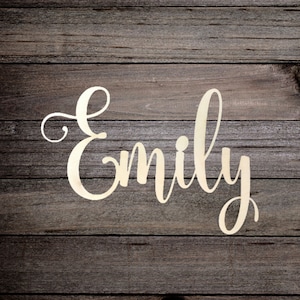 Custom Word, Personalized Wood Sign, Wooden Name, Rustic Cursive Word, Room Decoration, Nursery, Unfinished Wood, Script