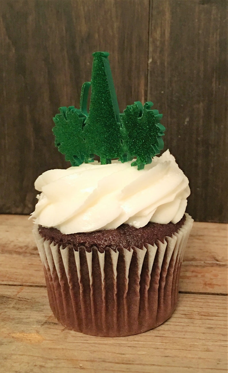 Megaphone and Pom Pom Cupcake Toppers Cheerleader Team Etsy