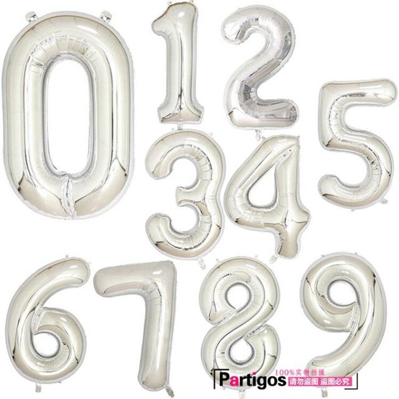 Wedding Photo Prop Silver or Gold Number Balloon Birthday Shower Decor Party Balloons Wedding Decor CLEARANCE Jumbo 40 inch Rose Gold