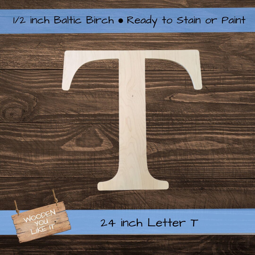 Large 24” Unfinished Wood Letter – Wedding Guest Book Alternative ...