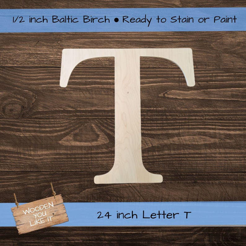Large 24” Unfinished Wood Letter – Wedding Guest Book Alternative ...
