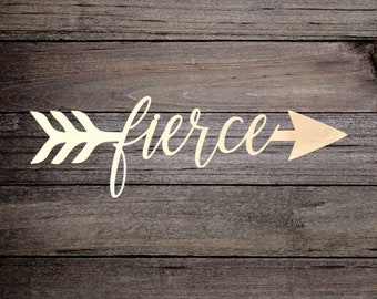 Fierce Arrow Word, Wall Decor, Wall Hanging, Inspirational, Teens Room, Childs Room, Classroom