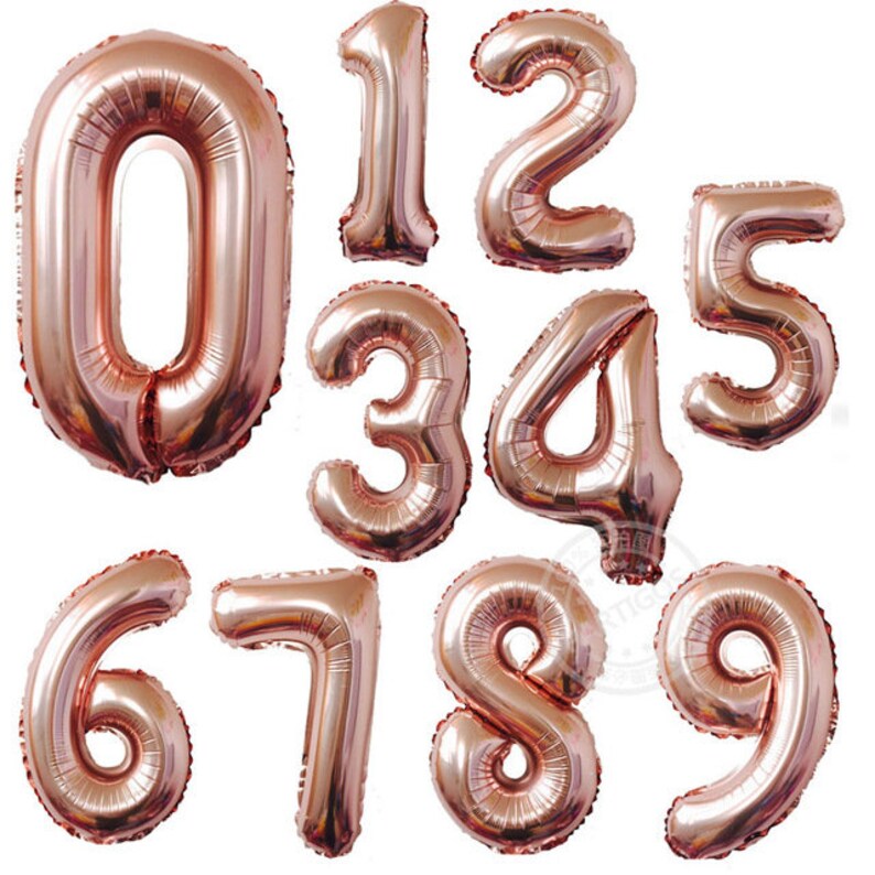 Wedding Photo Prop Silver or Gold Number Balloon Birthday Shower Decor Party Balloons Wedding Decor CLEARANCE Jumbo 40 inch Rose Gold