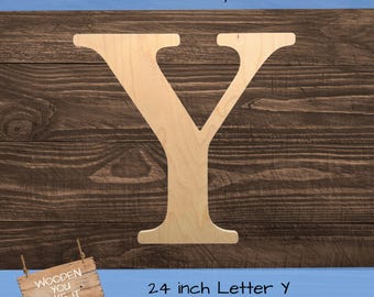 24 Inch Large Wooden Letter for Indoor Use, Wedding Guest Book - Baltic Birch