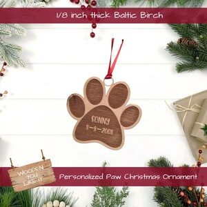 Personalized Dog Print Christmas Ornament DEADLINE DECEMBER 10 for Christmas Delivery