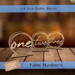 Circle Table Numbers | Wedding Reception Numbers | Gold Table Numbers | Silver Table Numbers | Rose Gold Table Numbers