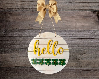 St.Patrick’s Day Door Sign/Spring Door Sign/March Door Sign/Shamrock Sign/ Door Hanger