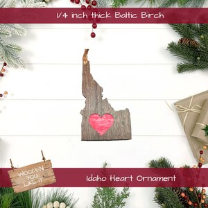 Idaho Love Ornament, Christmas, State Ornament, Wooden Ornament, Stocking Stuffer, Housewarming, Holiday Decoration, Rustic, Country