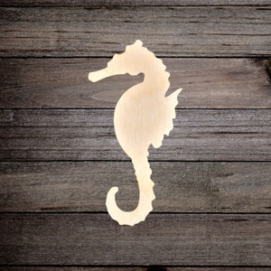 Wooden Shape Sea Horse, Unfinished, Craft Project, 2"-28", Ornament, Wall Decor, Nursery, Child's Room, Sea Life, Ocean