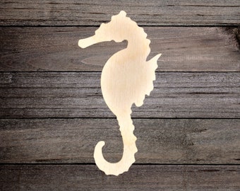 Wooden Shape Sea Horse, Unfinished, Craft Project, 2"-28", Ornament, Wall Decor, Nursery, Child's Room, Sea Life, Ocean