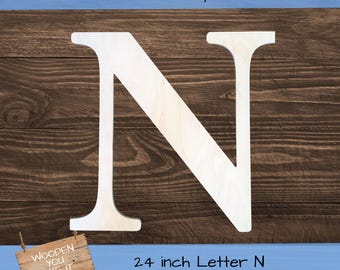 24 Inch Large Wooden Letter for Indoor Use, Wedding Guest Book - Baltic Birch