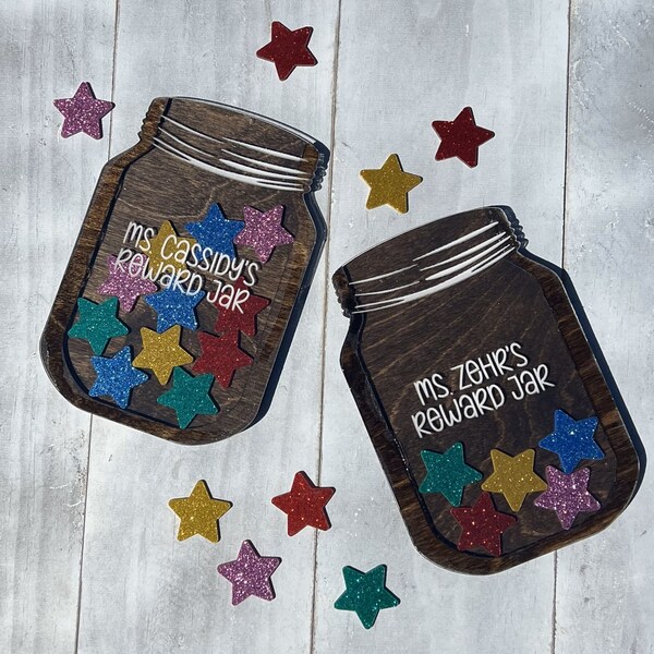 Personalized Reward Jar with Star Tokens for Kids and Students/Classroom Reward Jar/Reward Chart for Kids/Reward Chart for Toddlers