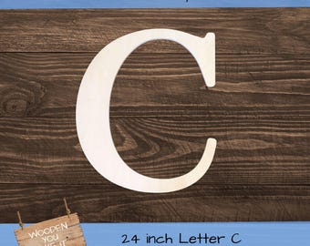 24 Inch Large Wooden Letter for Indoor Use, Wedding Guest Book - Baltic Birch
