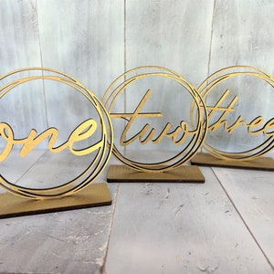 Circle Table Numbers Wedding Reception Numbers Gold Table Numbers Silver Table Numbers Rose Gold Table Numbers image 3