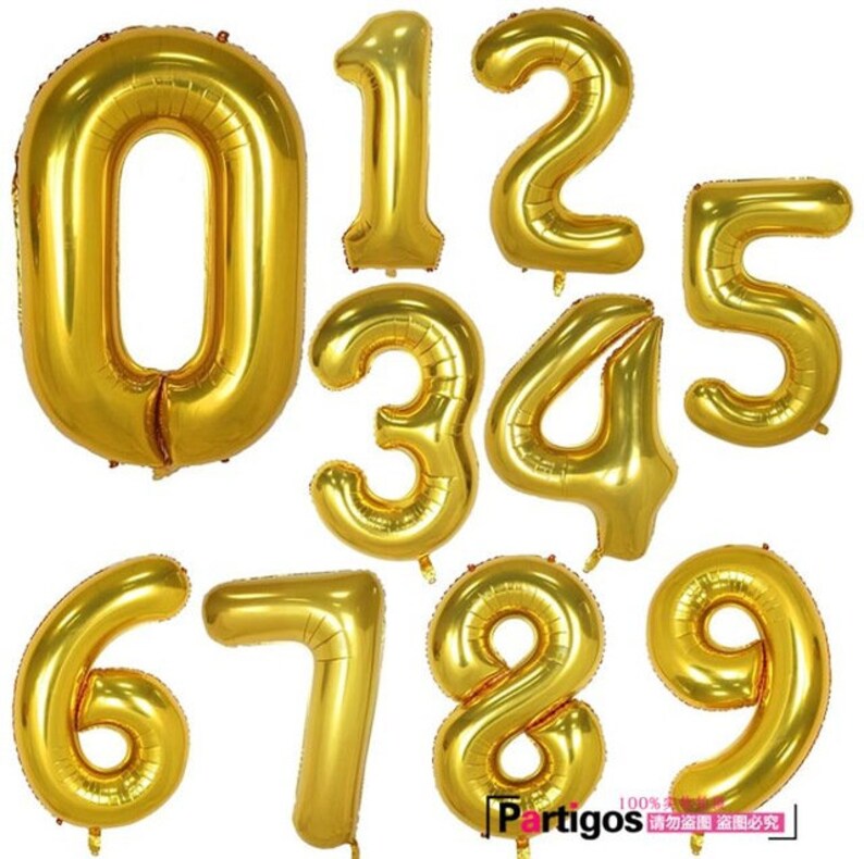 Wedding Photo Prop Silver or Gold Number Balloon Birthday Shower Decor Party Balloons Wedding Decor CLEARANCE Jumbo 40 inch Rose Gold