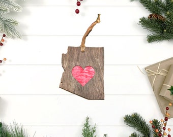 Georgia Love Ornament, Christmas, State Ornament, Wooden Ornament, Stocking Stuffer, Housewarming, Holiday Decoration, Rustic, Country