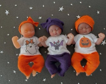 Mini Halloween Outfit for Zuru Baby Dolls: Handmade Clothes (2.5")