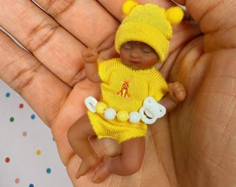 Handmade Colorful Baby Onesie & Hat  - Fits Mini Silicone Baby