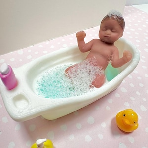 MIni 3d Printed baby tub white 1:6 scale for mini babies
