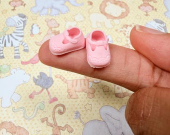 1/6 Scale Pink Dress Shoes for Mini Silicone 3inch baby