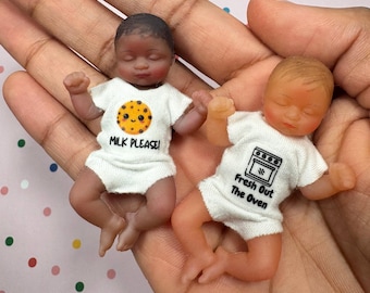 Mini Silicone Baby Doll Onesie with Saying