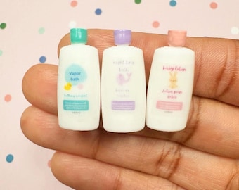 Miniature Baby Lotion 1:6 scale, mini baby accessories props for dollhouse nursery