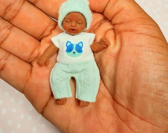 Boys Rule mini baby boy clothes for tiny silicone doll