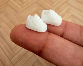 Mini White Shoes 3d Printed for Baby First Walk