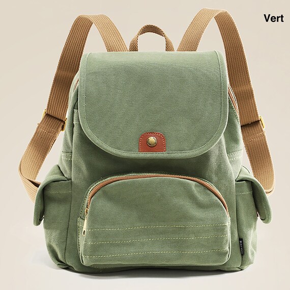 Japanese Vintage Style Square Backpack in Canvas Etsy UK