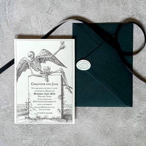 Bis der Tod uns scheidet, dunkle Romantik Abendaufnahme Hochzeitseinladungskarte 5x7 "- Vollständig bearbeitbare und druckbare Vorlage
