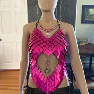 Pink and Silver Dragon Scalemail Chest Armor